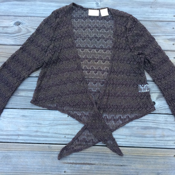 Worthington Women Shrug Top Dark Brown Lace Size1X - Picture 4 of 8